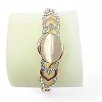 White Renos Rose Gold Women’s Watch & Crystal Bracelet Gift Set