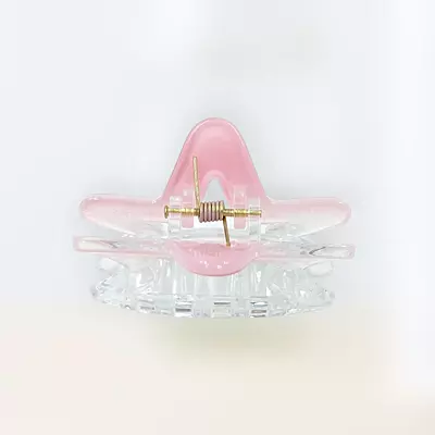 Chic Starfish Clear & Blush Pink Hair Claw Clip - Medium Size