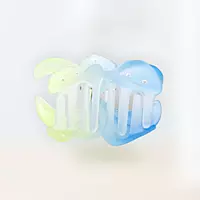 Gradient Flower Hair Claw Clip | Blue & Lime Green Floral Hair Accessory