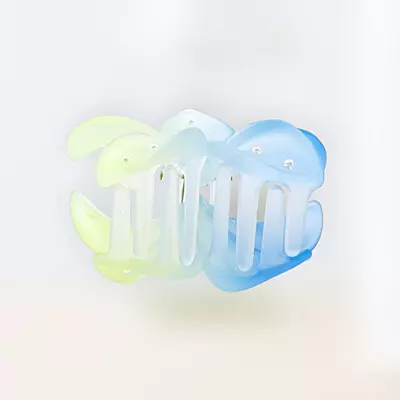 Gradient Flower Hair Claw Clip | Blue & Lime Green Floral Hair Accessory