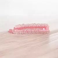 Elegant Pink Beaded Flexible Banana Hair Clip - Stylish Ponytail Holder