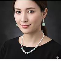 Pastel Mint Green Bead & Pearl Necklace and Earring Set | Elegant Fashion Jewelry