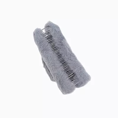 Plush Faux Fur Hair Claw Clip - Vibrant Grey Hair Clamp