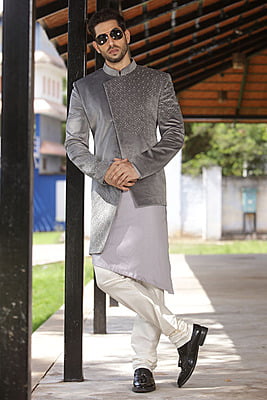 Marvel Shiny Grey IndoWestern