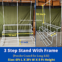 6 feet Three step Garden Stand with Frame Detachable Size in Inches 72(L)X34W) X77(H)