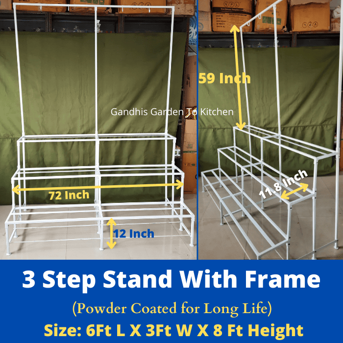 6 feet Three step Garden Stand with Frame Detachable Size in Inches 72(L)X34W) X77(H)