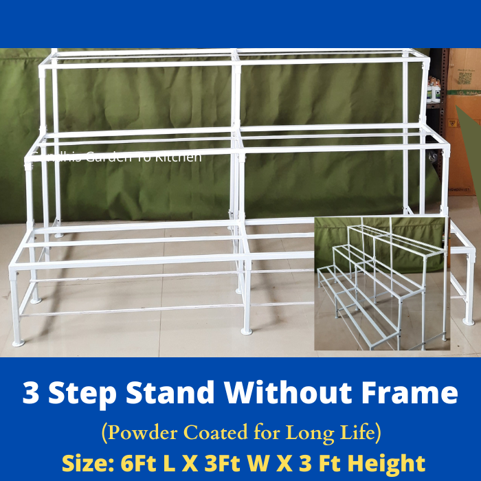 6 Ft Three step Garden Stand without Frame Detachable Size in Inches 72(L)X36W) X36(H)
