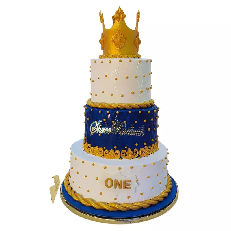 3 Tier Prince Theme With Royal Prince Crown