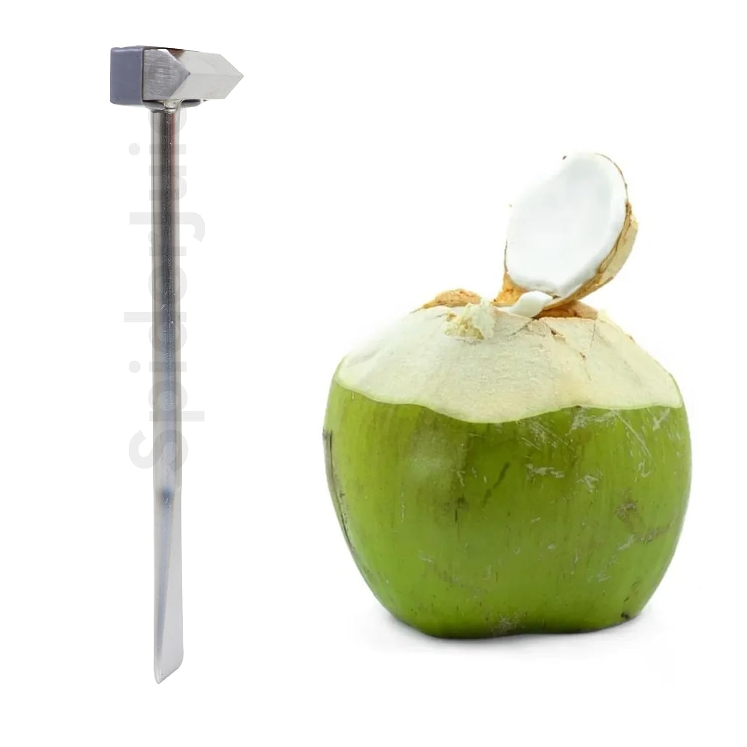 3-in-1 Stainless Steel Coconut Breaker Tool – Opener, Flesh Remover & Jaggery Breaker