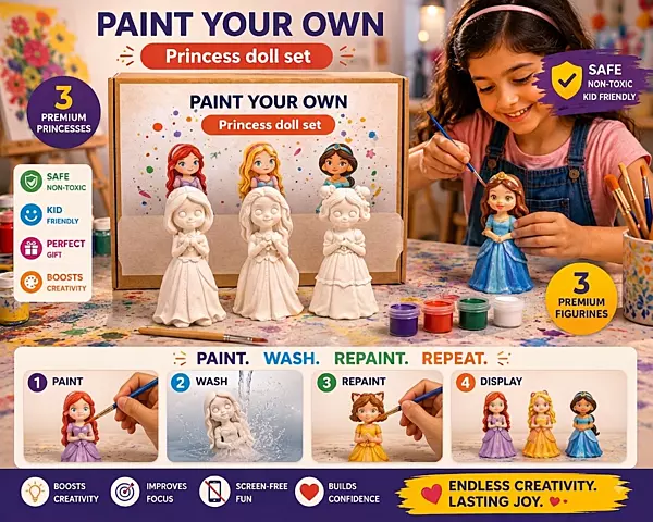 Reusable Princess DIY Painting Kit - Set of 3