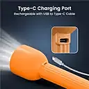 Portronics 2506 Eco Glow Rechargeable Torch – 300 Lumens | 3W | Flasher | 1200mAh Battery | Orange