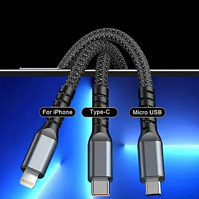 Super Fast 3 in 1 Charging Cable 100w Pack of 1 Super Fast 3 in 1 Charging Cable 100w Pack of 1