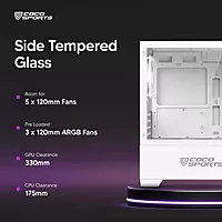 Coconut Core 400M Gaming Cabinet – Mid ATX | White Edition | Efficient Airflow Design | Transparent Side Panel | High-Performance Builder Case