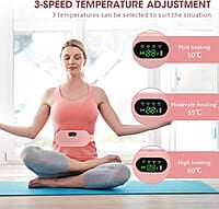 Heating Pad Belt for Menstrual Cramps, Period Pain Relief with Vibration Massage, 3 Heat Settings, Pink