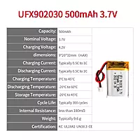 LIPUS 902030 3.7V 500 MAH