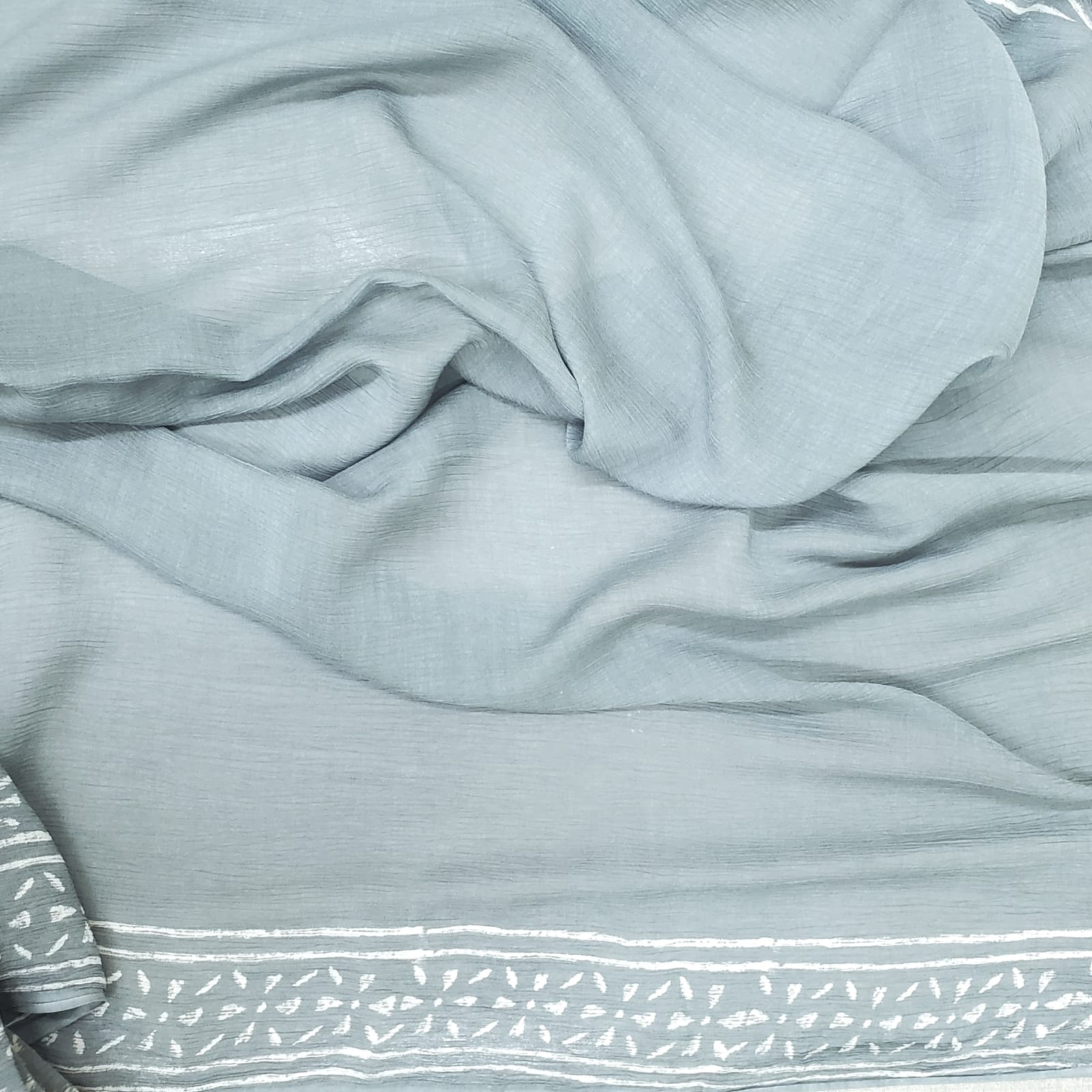 Modal Chiffon Dabu Print Saree #3