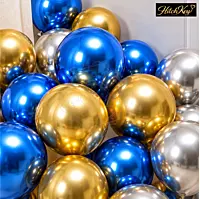 Chrome Blue Balloons - Pack of 40