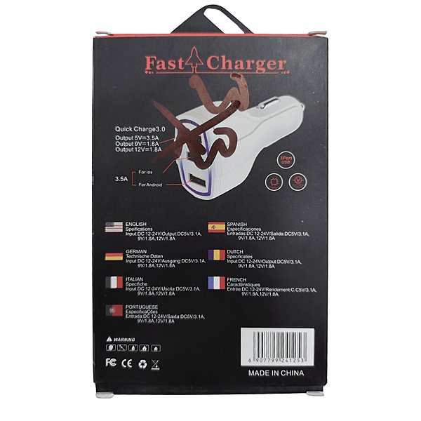 Zigdeal Qualcomm 3.0 Car Charger – Fast Charging | Dual USB | 12V/24V Support