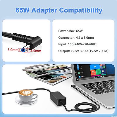 Laptop Adapter for HP 65W 19.5V 3.33A 4.5*3.0 Pin Laptop Adapter for HP 65W 19.5V 3.33A 4.5*3.0 Pin