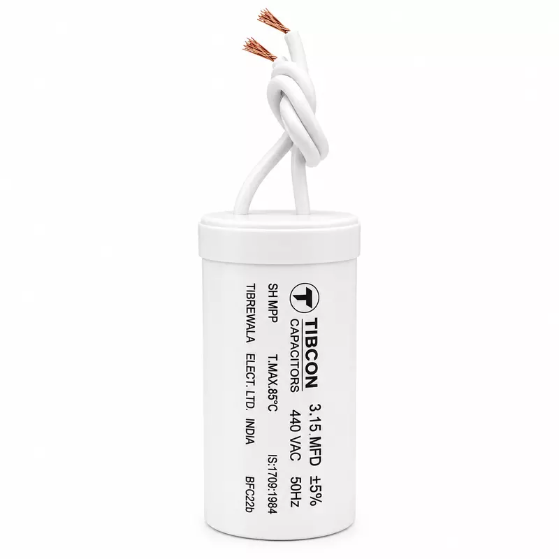 Tibcon 3.15 MFD Capacitor for fan | Wire terminal | 440 V | Dry Plastic Can (PO1)