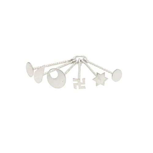silver gift set for baby(Hip Chain/Arunaal, Anklet/Kolusu, Bindhi/Pottu Kit, Feeder/Paladai)