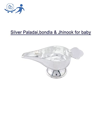 silver gift set for baby(Hip Chain/Arunaal, Anklet/Kolusu, Bindhi/Pottu Kit, Feeder/Paladai)