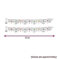 Silver Anklets for women with chain model/Enamel design Payals
