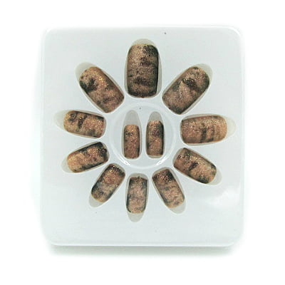 Flat Tip Glitter Nails