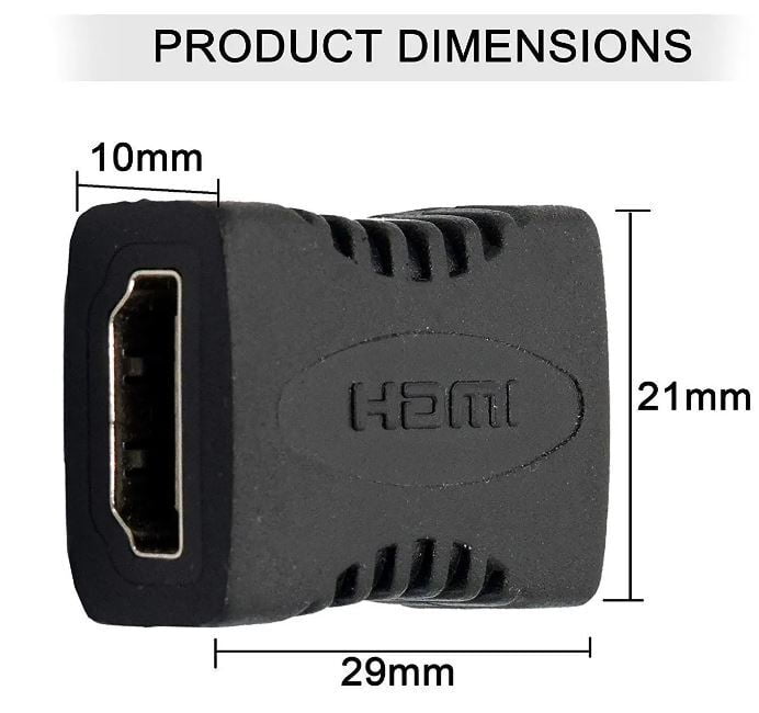 HDMI Extender Female to Female Coupler Adapter for HDTV, TV Stick Chromecast, Laptop PC, Projector -Black
