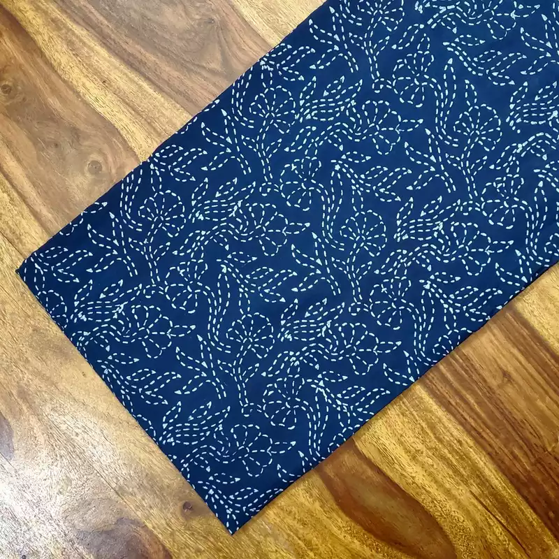 Akola Dabu Indigo Cotton Fabric #3