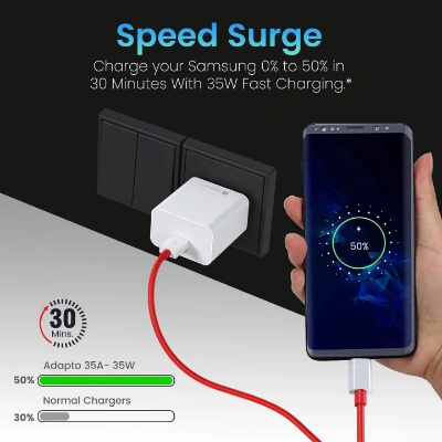 Portronics 35W Adapto 35A USB-A Fast Charging Adaptor with 1M Charging Cable, Support VOOC Charging/WARP Charging/Dash Charging/Quick Charging, Suitable for Oneplus,Samsung,Oppo,Realme,Mi (White) Portronics 35W Adapto 35A USB-A Fast Charging Adaptor with 1M Charging Cable, Support VOOC Charging/WARP Charging/Dash Charging/Quick Charging, Suitable for Oneplus,Samsung,Oppo,Realme,Mi (White)