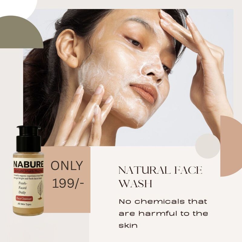 NABURE Gulabi Mukh Prabha & Japa Nim Masura Powder Cleanser for Brightening (Pack of 2, 28g Each)