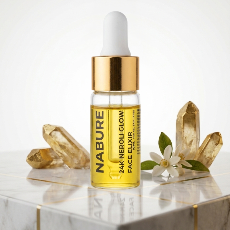 NABURE 24K Neroli Glow Face Elixir – Premium Skin Brightening Serum (10ml)