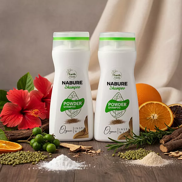 NABURE Powder to Foam Shampoo Pack of 2 – India’s First Instant Herbal Powder Shampoo