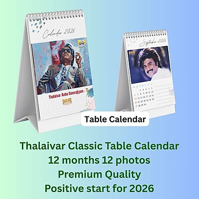 Thalaivar Table Calendar 2026 (Single Piece) Thalaivar Table Calendar 2026 (Single Piece)