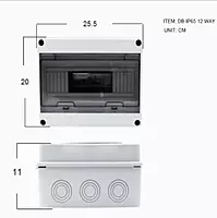Weatherproof 12-Way MCB Box with Clear Cover (12-Pole)