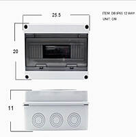 Weatherproof 12-Way MCB Box with Clear Cover (12-Pole)