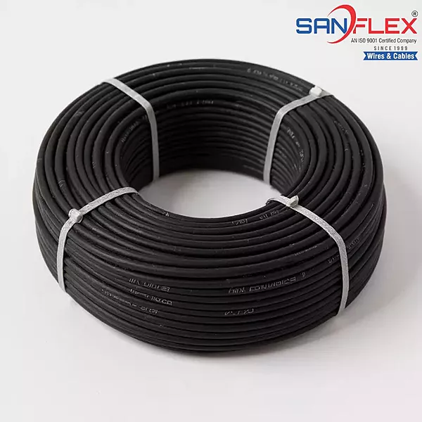 10mm² Solar DC Cable (Black) Tinned Copper | 1.5kV PV Cable [Sanflex]