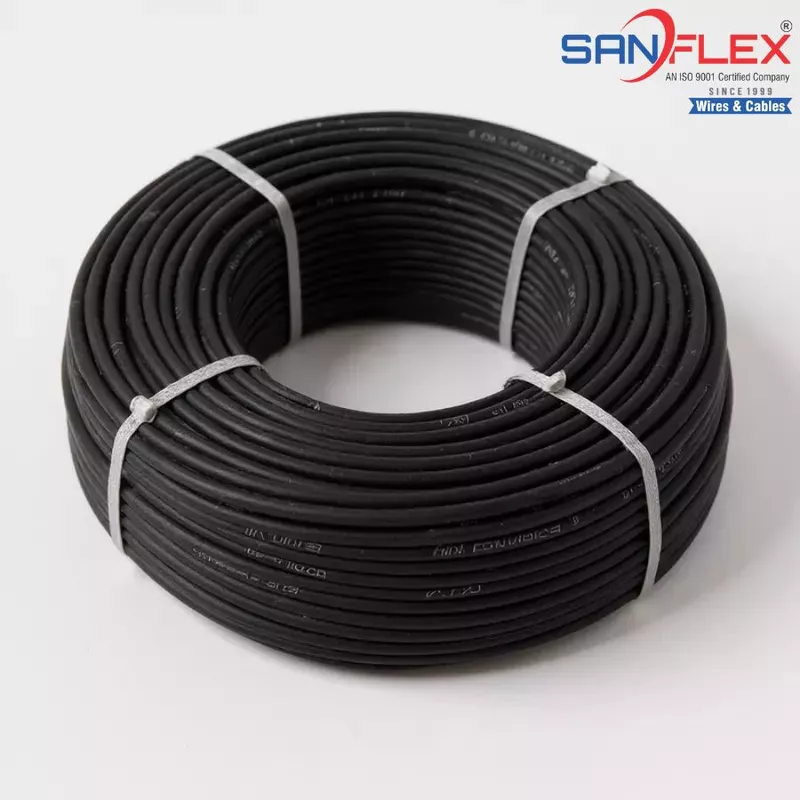 10mm² Solar DC Cable (Black) Tinned Copper | 1.5kV PV Cable [Sanflex]