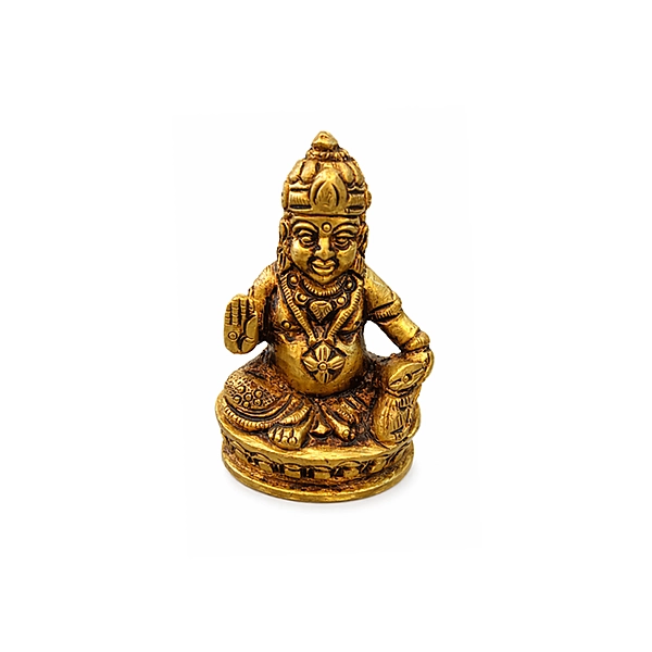 Brass Kubera Idol | Lord Kubera Statue for Home Pooja Room & Temple Décor