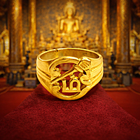 Impon OM Vel Ring – Gold Finish Spiritual Devotional Jewelry