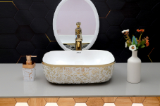 DTT-1013 Gold Designer Table Top Basin 18" x 13" x 5" Inch