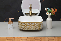 DTT-1033 Gold Designer Table Top Basin 14" x 14" x 6" Inch