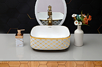 DTT-1034 Gold Designer Table Top Basin 14" x 14" x 6" Inch