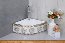 DTT-1134 Gold Designer Table Top Basin 16" x 16" x 5" Inch