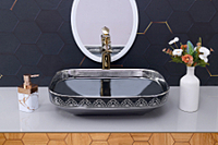 DTT-1162 Silver Designer Table Top Basin 20" x 14" x 5" Inch