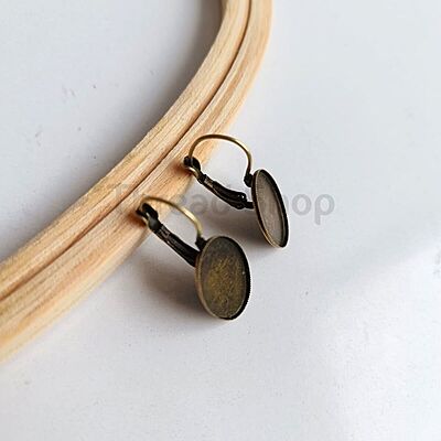 Leverback Earring Antique Bronze Oval Leverback Earring Antique Bronze Oval