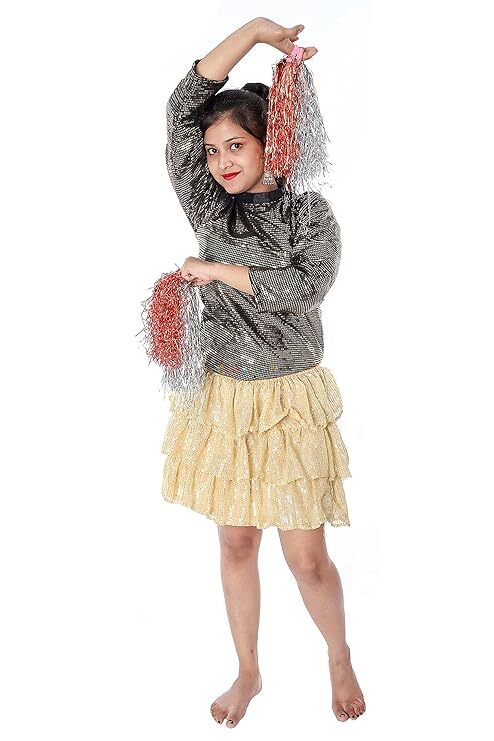 Western Dance Skirt Top Fancy Dress Costume For Girls