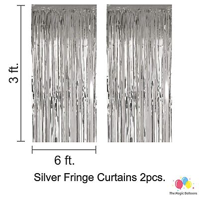 The Magic Balloons- Peppa Pig Birthday Party Decoration combo kit Pack of 38 pcs Peppa Pig Foil Balloons Set of 5 pcs,1 Happy Birthday banner, 2 Silver Foil Curtains, 30 Peppa theme printed Balloons