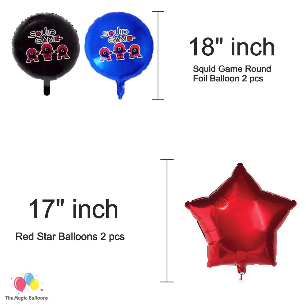 The Magic Balloons Store – Squid Birthday Party Theme Decoration combo kits – Combo Pack of 38 Pcs, foil 5 pcs Set,1 Happy Birthday banner, 2 Foil Curtains, 30 Balloons-181592